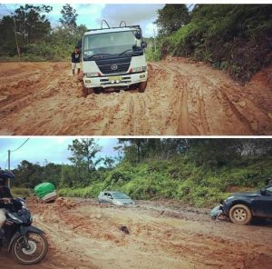 Akses Jalan Menuju Ella Hilir dan Menukung Kabupaten Melawi Rusak Parah