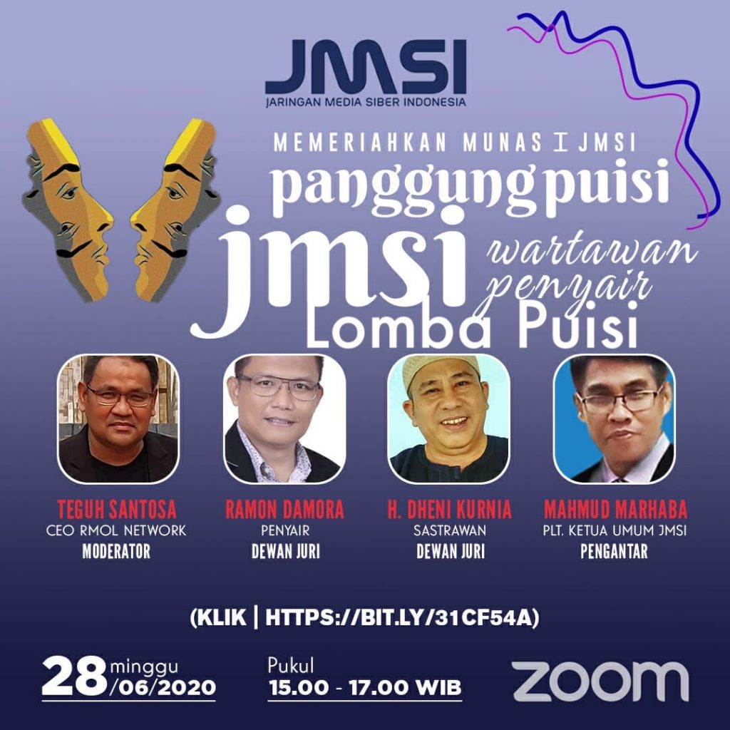 Jelang Minas I JMSI, Menggelar Lomba Wartawan Baca Puisi Daring