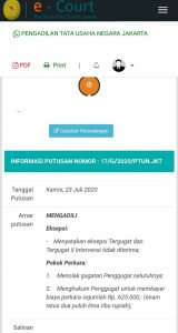 Ani Hasan Positif Kalah Lawan Rektor UNG di PTUN Jakarta.