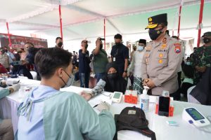 Kapolda Jawa Timur Tinjau Vaksinasi Presisi Di Ponpes Mambaul Ma’arif Denanyar Jombang.