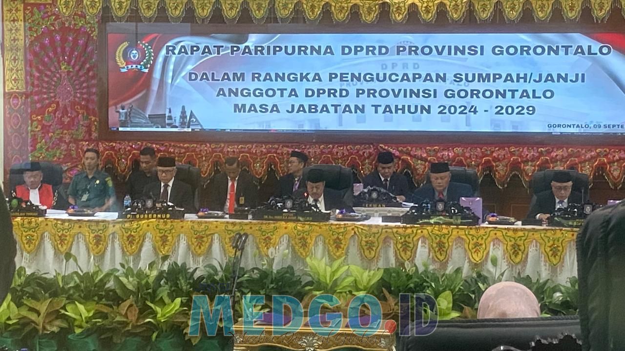 Pelantikan DPRD Provinsi Gorontalo 2024-2025 Resmi Dilantik