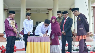 Di sela Hardiknas, Pohuwato Teken MoA Kurikulum Muatan Lokal Burung dan Hutan di Taluditi
